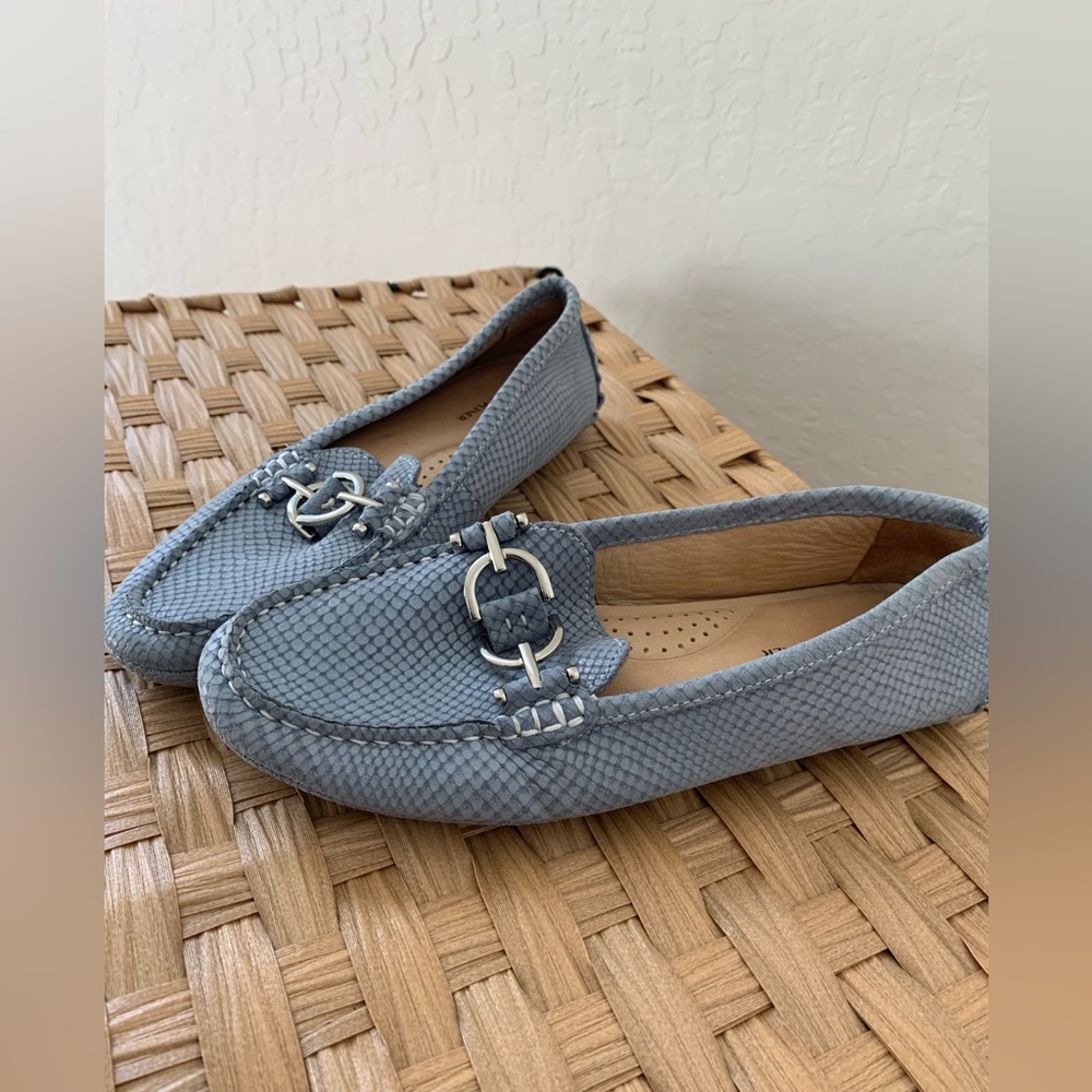 Donald J. Pliner Blue Textured Loafers